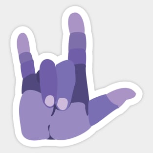 ASL ILY violet Sticker